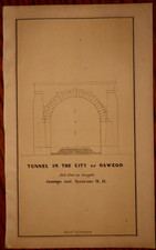 Rare 1856 O. & S. RR - Railroad Drawing - Tunnel in the City of Oswego, New York picture