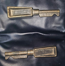Two Antique Locomotive Train Engine Reverser Handle Train Keys picture