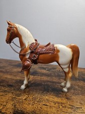 Breyer Vintage Glossy  Pinto  w/ Brown Snap Saddle 1950s #56 No Stamp Very Rare  picture