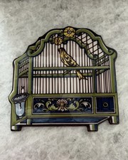 Antique Royal Tichelaar Makkum Delft Birdcage Trompe L'oeil  Plaque picture