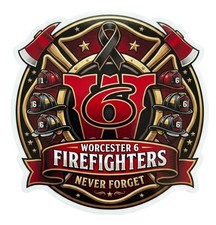 Worcester 6 Memorial Maltese Firefighter Window Decal Sticker - PLATFORM picture