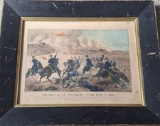 Original Civil War Currier Battle Of Pittsburgh Tenn 1862  picture