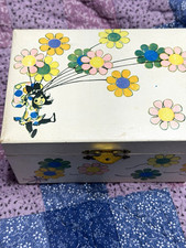  Vintage 1970s Ballerina Musical Jewelry Box – Retro Daisies – WORKING  picture