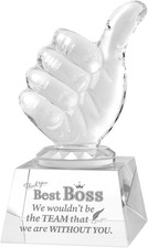 Boss Appreciation Gifts for Women Men, Crystal Thumbs Up Trophy picture