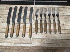 1920s-30s HAMMER BRAND, NY - Kitchen Knives & Forks - 11 Pieces - Art Deco picture
