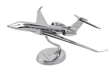 Lupa Gulfstream Aerospace G800 Chrome Metal Desk Display Model 1/115 Airplane picture