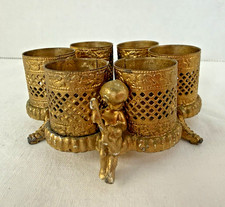 VTG Hollywood Regency Women's Makeup Vanity Lipstick Tube Corral Caddy picture