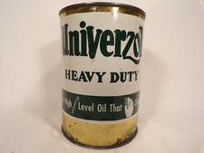 Vintage Univerzol Heavy Duty Motor Oil Quart Can Rare Barber Co. Chicago  picture
