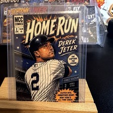 Chilly Customs Home Run Derek Jeter Comic Inspired Novelty Fan Art Card picture