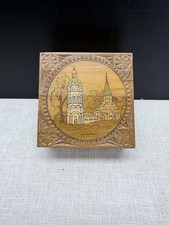 Vintage USSR Wooden Box Kolomenskoye Moscow Hand Carved Soviet Jewelry picture
