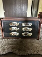6 Franklin Mint Labrador Retriever Hunting Dog Pocket Knives And Display Case picture