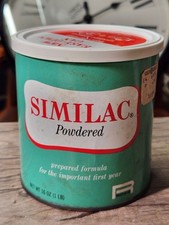 1950'S SEALED SIMILAC BABY FORMULA STEEL FOOD CAN W/LID - SMITHSONIAN MUSEUM - picture