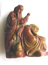 ANTIQUE CHINESE SOAPSTONE HAND CARVED FIGURINE picture