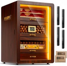 Stylish Cigar Humidor with Digital Hygrometer & 4 Cedar Drawers picture