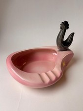 VINTAGE Royal Windsor Pink Rooster Ashtray, MCM Ceramic Tobaccoriana picture