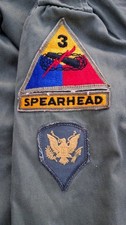 VTG WWII / Korean War Era US Army M-1950 Trench Coat - 3rd Armored Spearhead picture