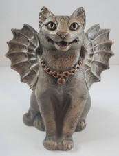Windstone Editions Large 8” Gargoyle Cat Statue Pena 95  picture