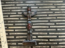 Vintage BOMA Canada Hand Painted Totem Pole Figurine 7