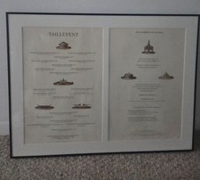 Vintage Taillevent Paris French Menu from the 1990s Framed Excellent Condition picture