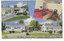 LINEN Postcard       THE PINES TOURIST COURT  -  ALEXANDRIA, VIRGINIA picture