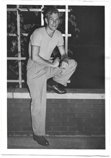HANDSOME MAN WITH LEG UP Vintage Old 1950s Photo Good Looking Middle Aged Man ⭐️ picture