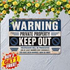 Funny Crackheads Warning Sign Private Property Caution Metal Decor 8x12 picture