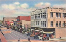 Albuquerque New Mexico Central Avenue Fourth Street Storefronts Cars Postcard picture