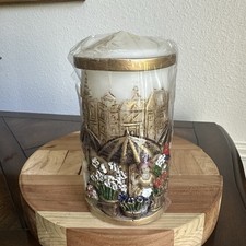 VTG 1986 Peggy Francis Art Wax Carved Candle 6.7 Inch Market Colorful Austria picture