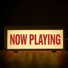 Retro Light Box Sign USB Powered Music LED Light Up Signs for NOW PLAYING picture