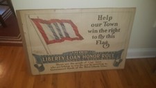 ORIGINAL HUGE WAR WWI POSTER THIRD ANNUAL LIBERTY LOAN HONOR ROLL BY RC BOSWELL picture