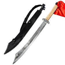 Chinese Big Sword Movie Prop, High Manganese Steel Blade, Leather Sheath Wushu picture