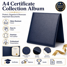 Professional A4 Document Album, Certificate Holder for Diplomas and Awards, A4 picture