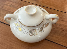 Franciscan Gold Leaves Sugar Bowl with Lid – Vintage MCM  - Perfect Condition picture
