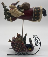 Santa Clause Flying Over Sleigh 12” picture