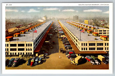 c1940s South Water Market Postcard Chicago Illinois Linen picture