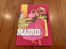 VTG 70S TWA AIRLINES AMBASSADOR FLIGHT MENU MADRID ART WORK BOB PEAK picture