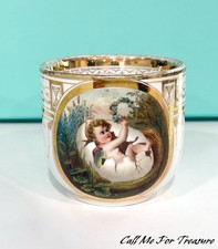 Antique 1800s Hand Painted Cherub Cupid French Porcelain Teacup picture