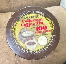 Mr. Coffee 1990s Collectible Advertising Tin w/ 100 Coffee Filters Brown/Beige picture
