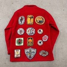 VTG 70s Boy Scouts of America Official Patched Jacket Mens Large Red picture