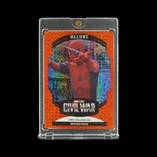 SPIDER-MAN ORANGE MOJO REFRACTOR TOM HOLLAND CARD 2022 Upper Deck Civil War picture