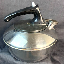 VTG 1801 Revere Ware Stainless Whistling Tea Kettle 6602 2 qt 1960-70's picture