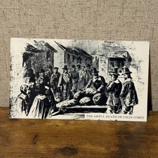 Witchcraft Trial Last Awful Death Of Giles Corey Salem Massachusetts MA Postcard picture