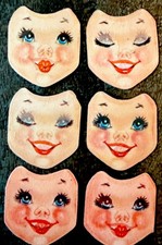 6- 1950s Bisque cookie jar Vari-Vue Flicker baby Faces NOS picture