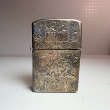 Vintage Sterling Silver Lighter Japan 35.35g Florentine Scroll Wonderful Patina picture