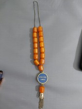 Vintage Epirotiki Greek Lines Souvenir Orange Beaded Komboli Worry Prayer Beads picture