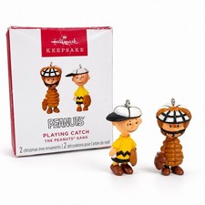Hallmark 2025 Playing Catch Peanuts Gang Mini Ornaments Charlie Brown Baseball picture