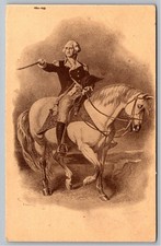 1900s George Washington Horseback Sword Patriotic Embossed Undivided Postcard picture