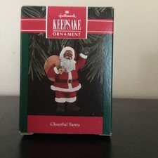 1992 VINTAGE HALLMARK ORNAMENT - CHEERFUL SANTA - NEW picture