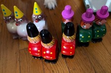Set of 9 Vintage Danish Wooden Figural Napkin Rings Anne Beate Style Royal Guard picture