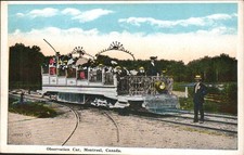 Montreal - Observation Car streetcar with tourists - Antique Postcard - c1915 picture